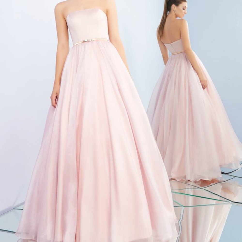 NWT MAC DUGGAL 25943 PINK SZ 4‎ STRAPLESS TULLE BALL GOWN SOLD OUT! $398